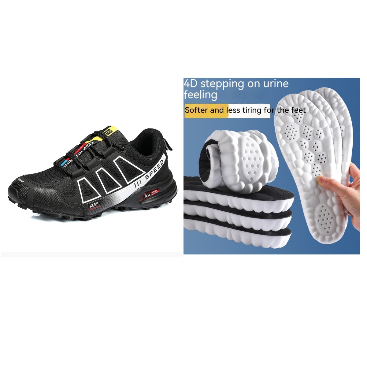 Men's Super Lightweight Breathable Shock Absorption Off-road Trekking Shoes