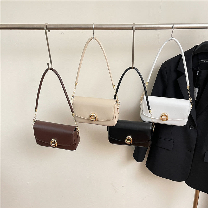 AutumnWinter Soft-Texture Retro Chic Large-Capacity Minimalist Small Square ShoulderCrossbody Bag