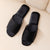 Womens PU Leather Plain Color Simple Slippers For Home Use
