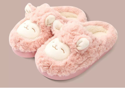 Warmth-Keeping Cotton Slippers For Couples Mens Non-Slip Fuzzy Indoor Postpartum Shoes
