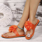 Fashionable Flat Sandals For Versatile Outdoor Wear Floral Flip-flops
