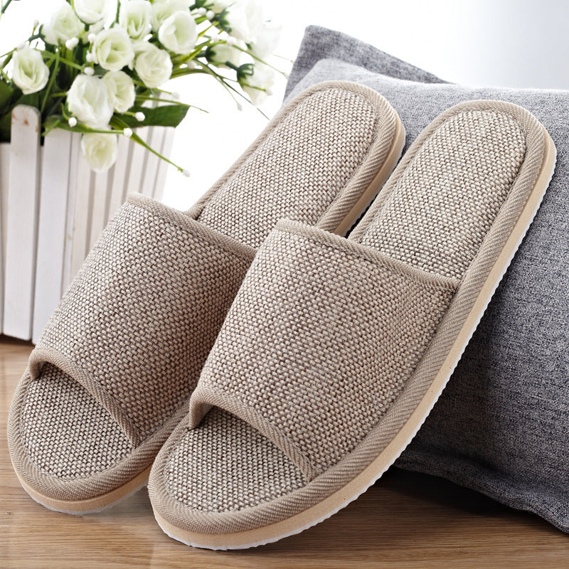 Couples Indoor Floor Slippers Solid Color