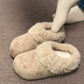 Womens Retro Thick-Soled Fleece-Lined Slippers