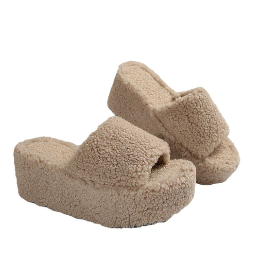 Warm Fleece-lined Slippers For Women