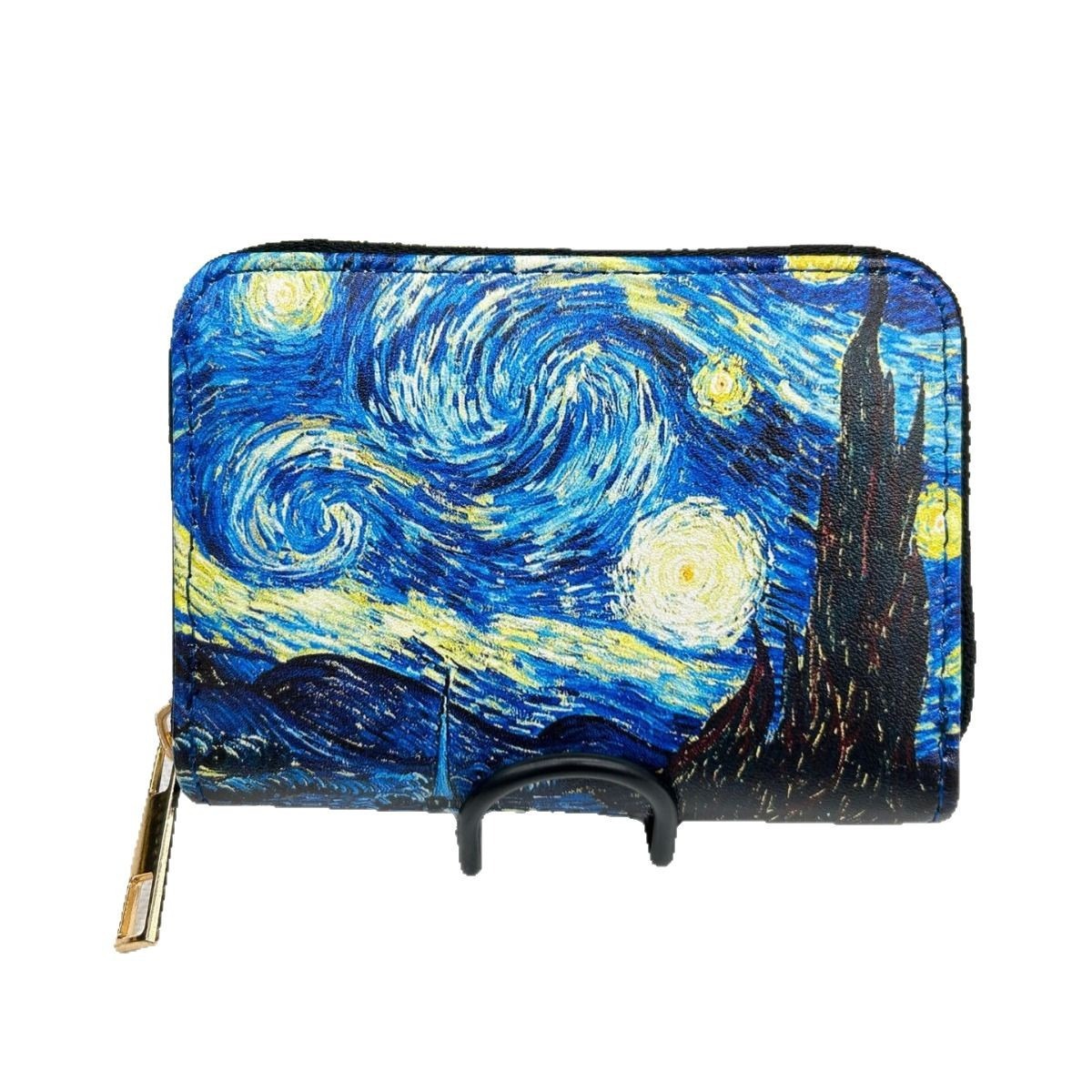 Retro Oil Painting Van Gogh Design High-Capacity Anti-Magnetic Multi-Card Cardholder