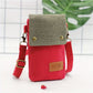 Solid-color Three-layer Crossbody Phone Bag Made Of Canvas