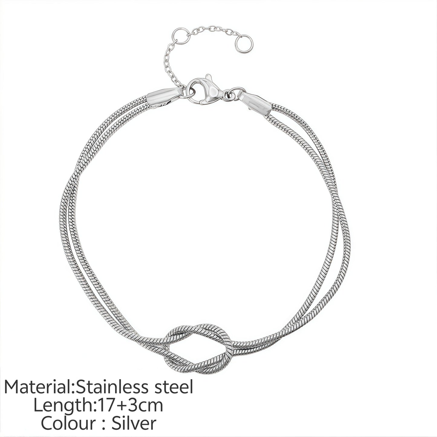 Simple Knotted Snake Chain In Stainless Steel