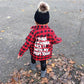 Girls red plaid letter print shirt