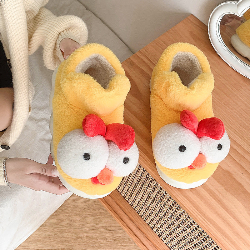 Cute Chick Cotton Slippers Women Winter 2025 New Home Indoor