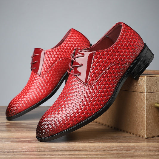 Mens Stylish Formal Pointed-toe Lace-up Leather Shoes