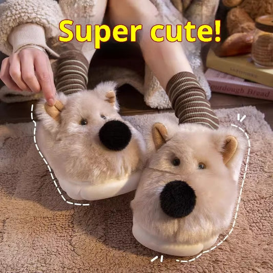 Women's Cotton Slippers For Winter Indoor Home Warmth With Fleece