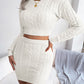 Casual Cable Knit Cropped Sweater Bodycon Dress Set