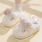 Instagram-Style Fluffy Cotton Slippers With A Cat And Bow Design For Cozy Warmth