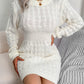Casual Cable Knit Waist Cinched Bodycon Sweater Dress