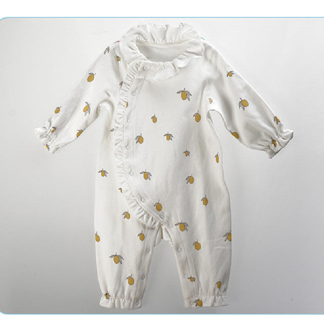 Lemon Organic Cotton Newborn Girl's Jumpsuit