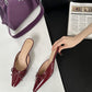 Womens Versatile Fashionable Low-Heel Bow Slippers