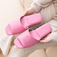 Womens PU Leather Plain Color Simple Slippers For Home Use