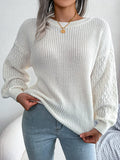 Casual Lantern Sleeve Knitted Sweater