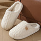 Thick-soled, Warm Plaid Plush Slippers For Indoor Winter Wear