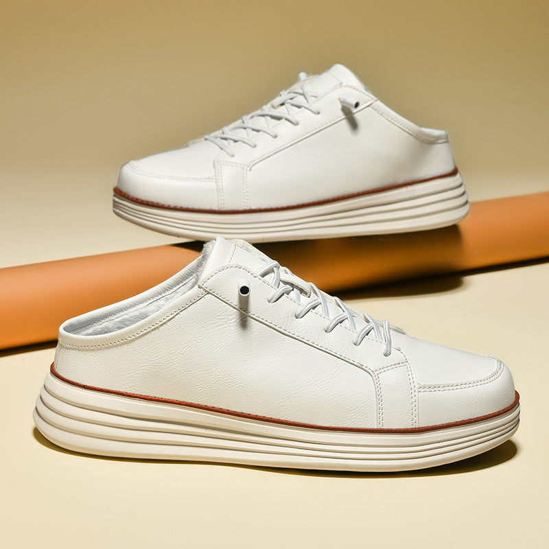 Mens Casual Lace-up Thermal Fleece-lined Chunky-soled Cotton Shoes