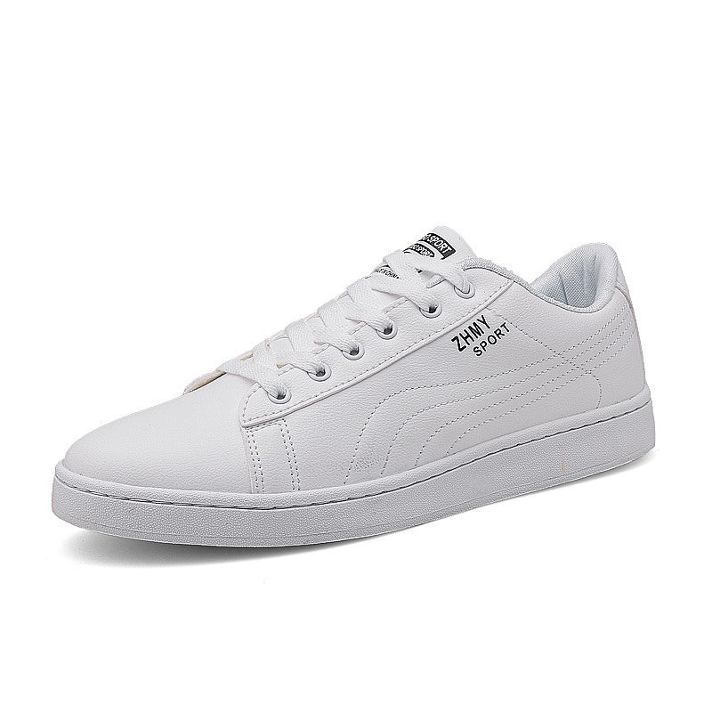 Mens Minimalist Casual White Shoes With A Flat Heel