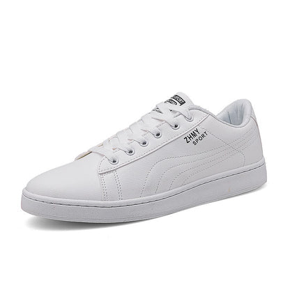 Mens Minimalist Casual White Shoes With A Flat Heel