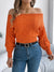 Women Casual Solid Color Off-Shoulder V-Neck Long Sleeve Pullover Sweater