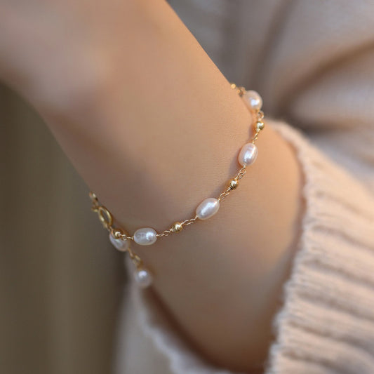 Natural Pearl Fairy-Chic Tiny Freshwater Pearl Bracelet