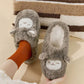 Warmth-Keeping Cotton Slippers For Couples Mens Non-Slip Fuzzy Indoor Postpartum Shoes