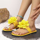 Fashionable Flat Sandals For Versatile Outdoor Wear Floral Flip-flops