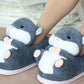 Cotton Slippers With Warm Plush Heel Padding