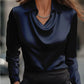 Collared Long-Sleeve Shirts Fashion Commuter Solid Color Blouse Casual Business Tops Women's Clothing