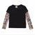 Tattoo long sleeve stitching top