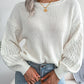 Casual Lantern Sleeve Knitted Sweater