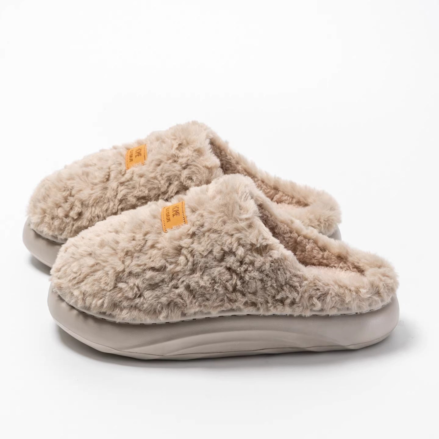 Womens Plush Thick Soled Cotton Slippers Warm Non Slip Perfect For Indoor Home Wear