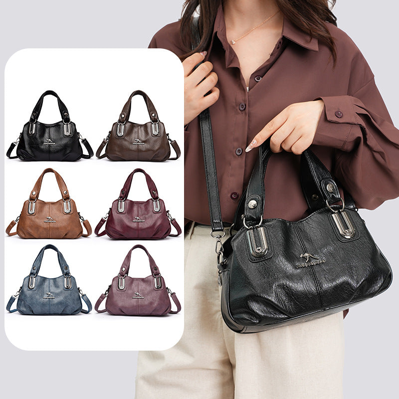 European And American-style Handbag Made From Soft Leather