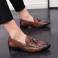 Mens Stylish Breathable Leather Pointed-toe Tassel Shoes