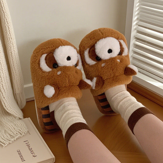 Womens Cartoon Cute Warm Fuzzy Slippers