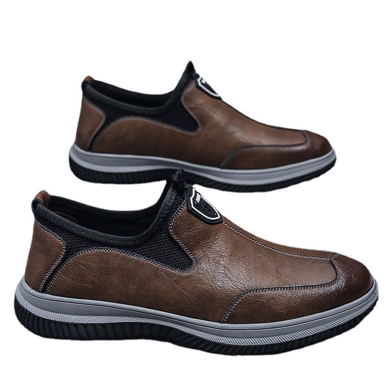 Mens Soft Leather Business-Casual British-Style Breathable Leather Shoes