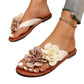 Flip Flop Open Toe Flat Sandals With Adjustable Strap And Two-Way Flower Design