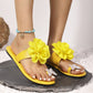 Fashionable Flat Sandals For Versatile Outdoor Wear Floral Flip-flops