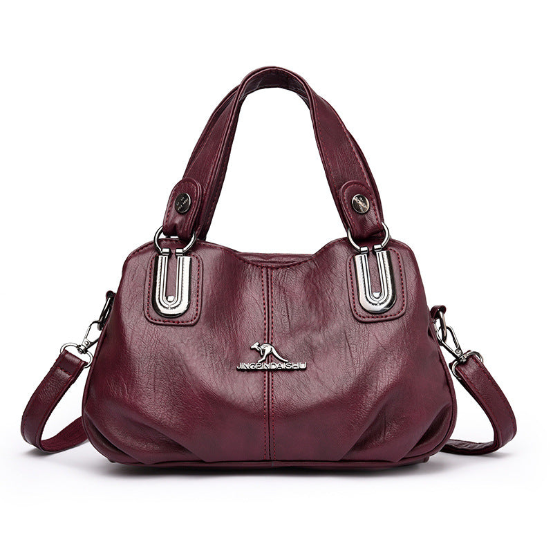 European And American-style Handbag Made From Soft Leather