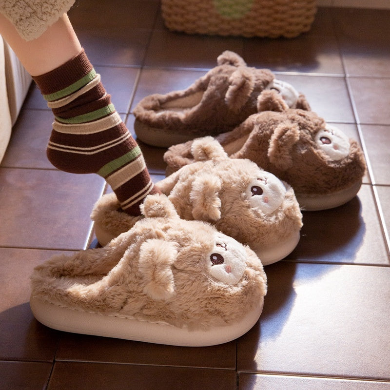 Cute, Non-slip, Warm, And Thick-soled Plush Slippers