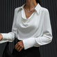 Collared Long-Sleeve Shirts Fashion Commuter Solid Color Blouse Casual Business Tops Women's Clothing