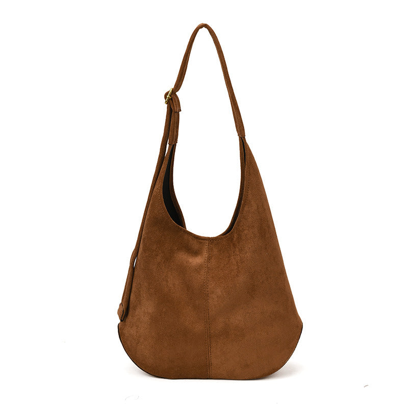 Suede-textured Underarm Shoulder Bag With A Large Capacity