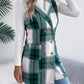 Women's Plaid Double-Breasted Pocket Tweed Long Vest