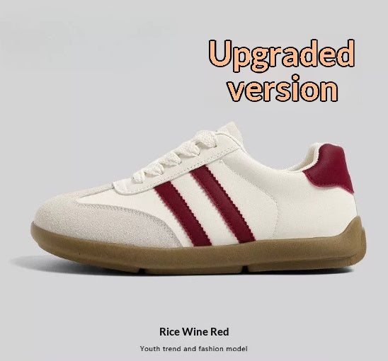 Versatile Chic Soft-soled White Sneakers Retro Birkensocks-style German Training Shoes