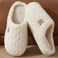 Thick-soled, Warm Plaid Plush Slippers For Indoor Winter Wear