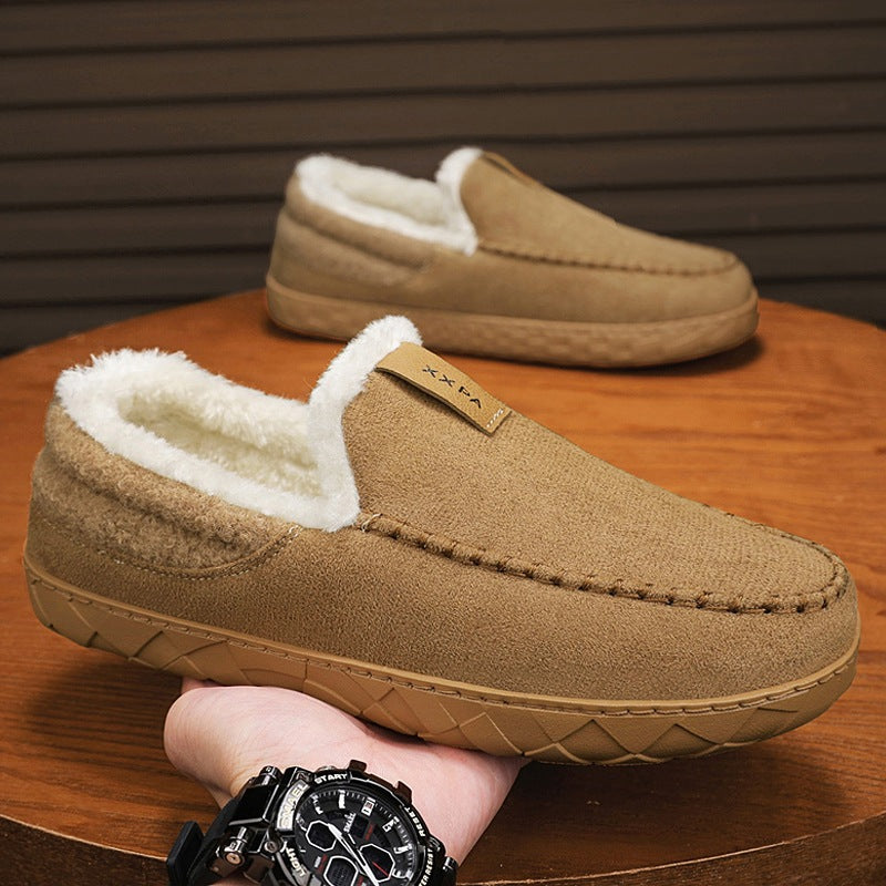 New Mens Slip-on Snow Boots With Fleece Lining For Extra Warmth In Winter