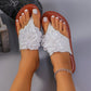 Sweet Flower Flat Slippers Casual Versatile Beach Sandals